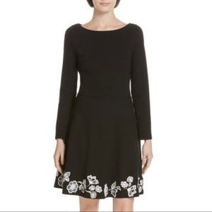 Kate Spade Embroidered Ponte Fit and Flare Dress